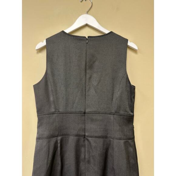 Calvin Klein Size 10 Gray Knee Length Sheath Dress Careerwear Office Siren Belt - Picture 4 of 13